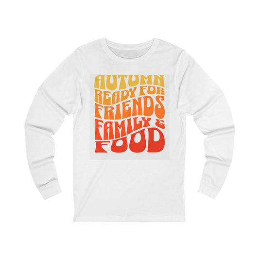 Autumn Vibes Jersey Long Sleeve Tee (Unisex S-2XL) in White