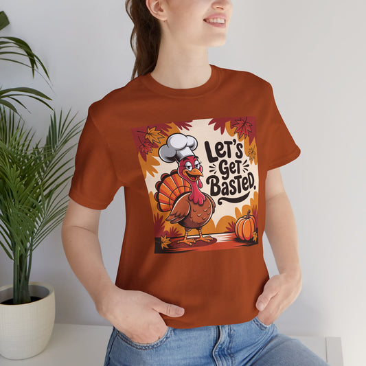 Let's Get Basted Thanksgiving Chef Tee in autumn
