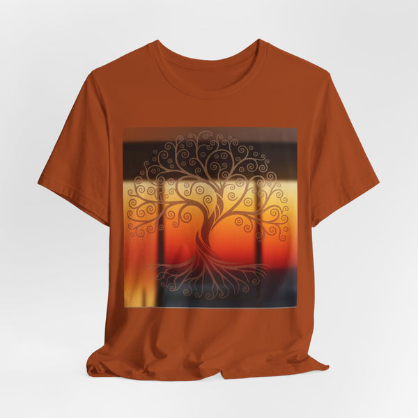Living Meditation Tree – Autumn Aesthetic Graphic Tee (Unisex, S–3XL) in autumn