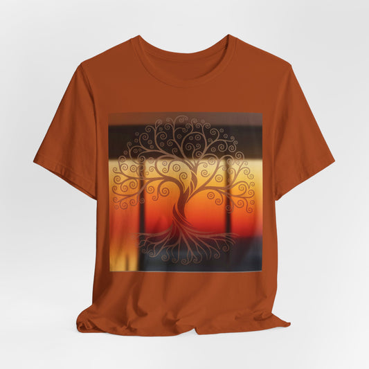 Living Meditation Tree – Autumn Aesthetic Graphic Tee (Unisex, S–3XL) in autumn