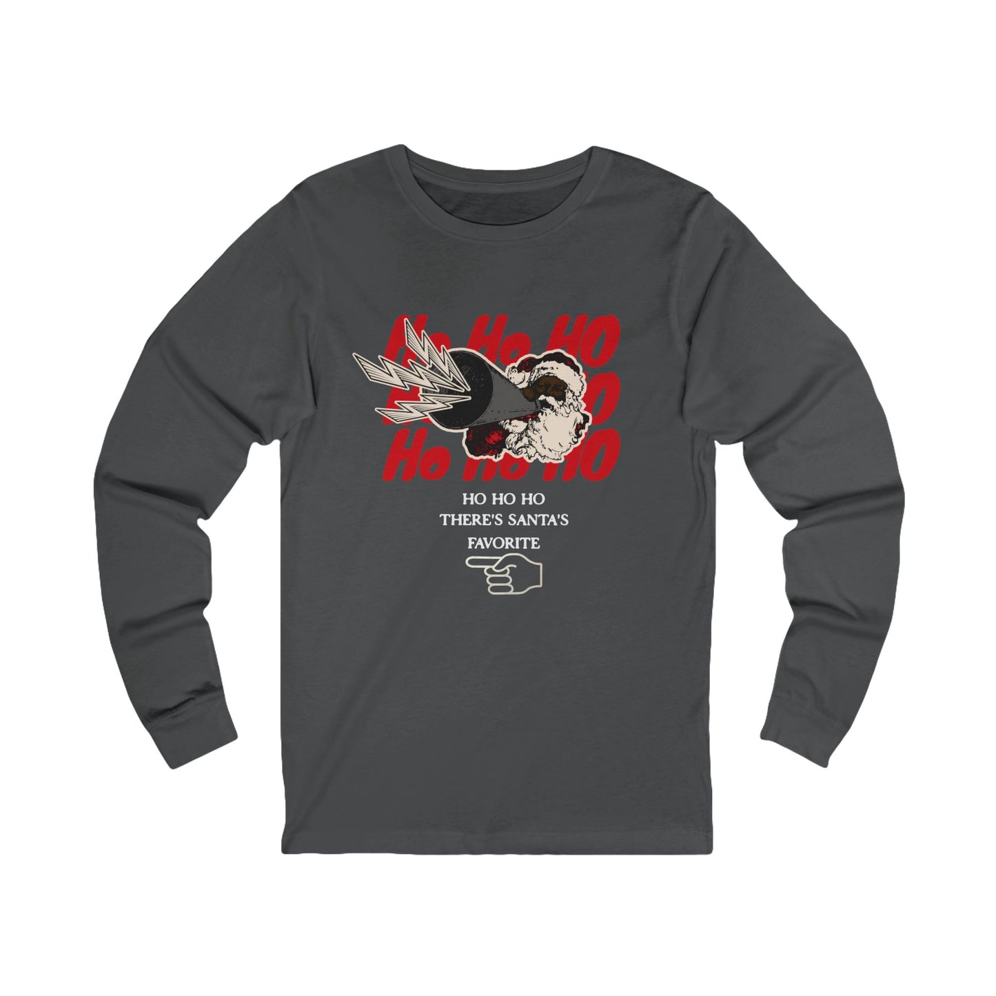 Santa's Favorite There Long-Sleeve Tee (Unisex S-2XL) in Black