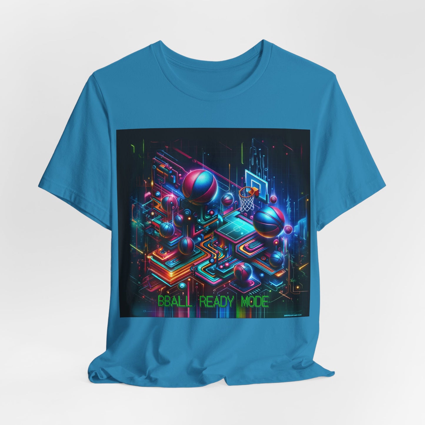 BBall Ready Mode – Athletic Graphic Tee (Unisex, S–3XL) in aqua
