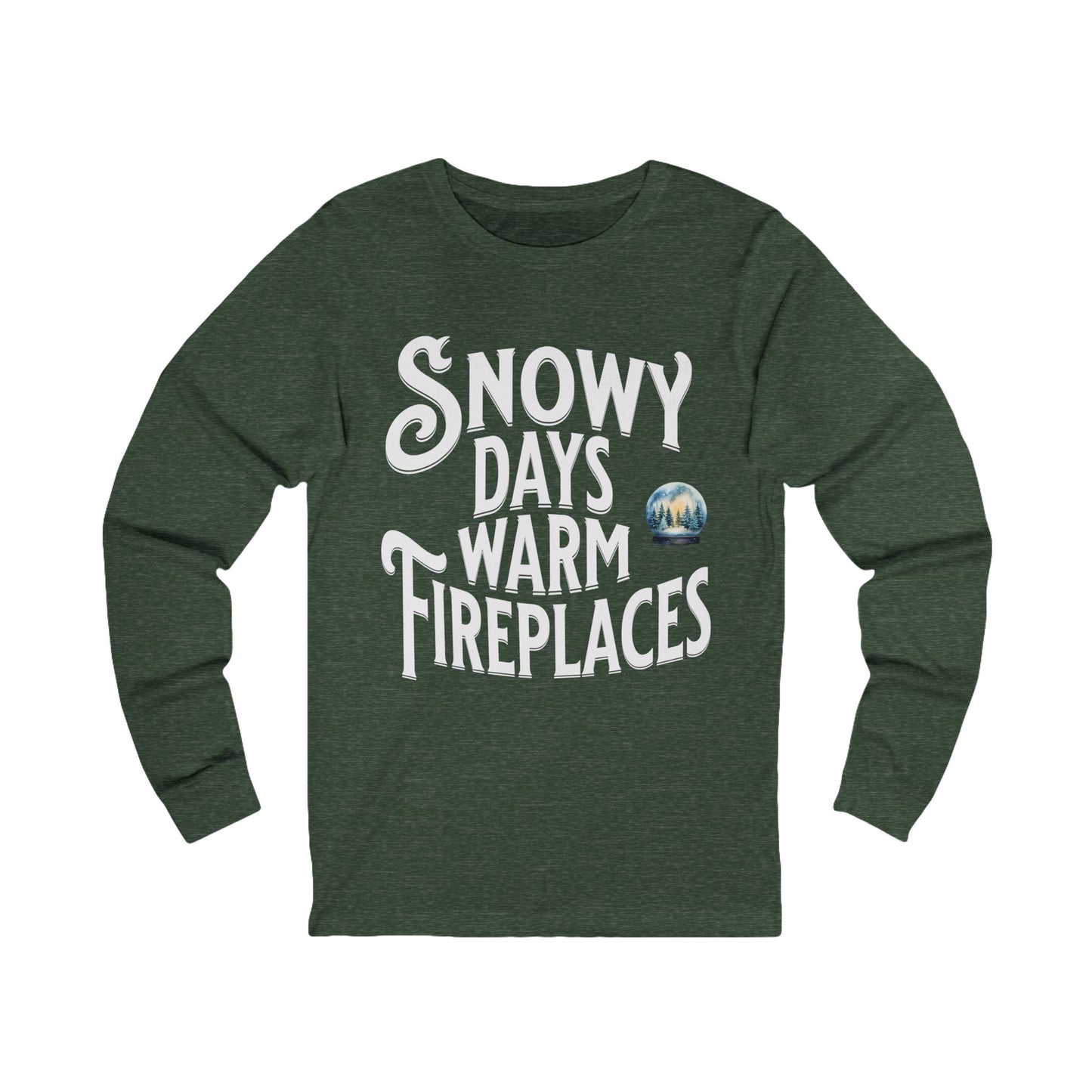 Cozy Snowy Days Long Sleeve Tee (Unisex S-2XL) in Navy