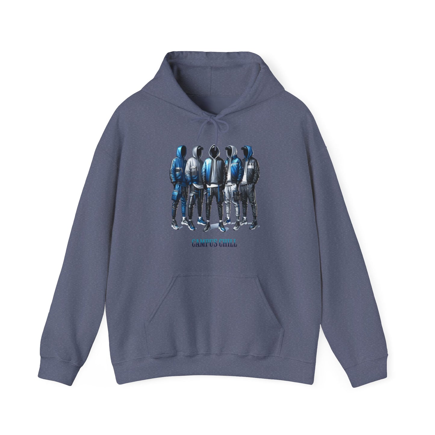 Campus Chill Hoodie – Cozy Campus Graphic Hoodie (Unisex, S–5XL) in heather navy