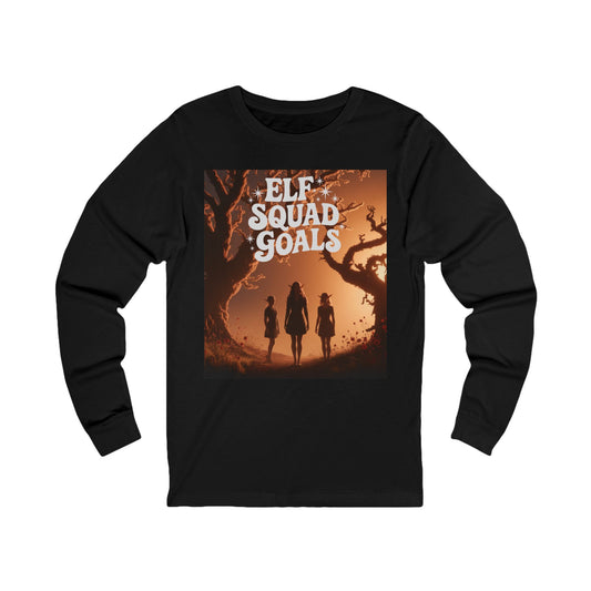 Elf Squad Goals Long Sleeve Tee (Unisex S-2XL) in Black