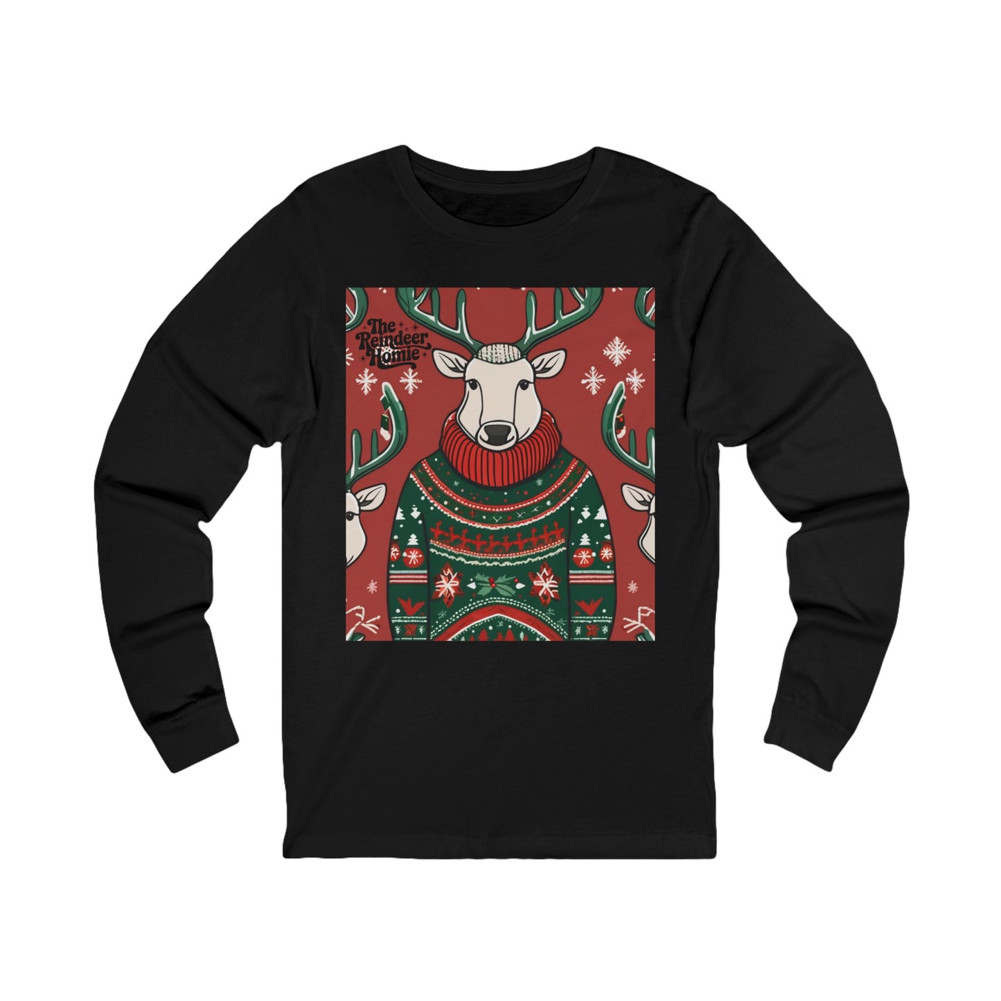 The Royale Reindeer Long Sleeve (Unisex S-2XL) in Black