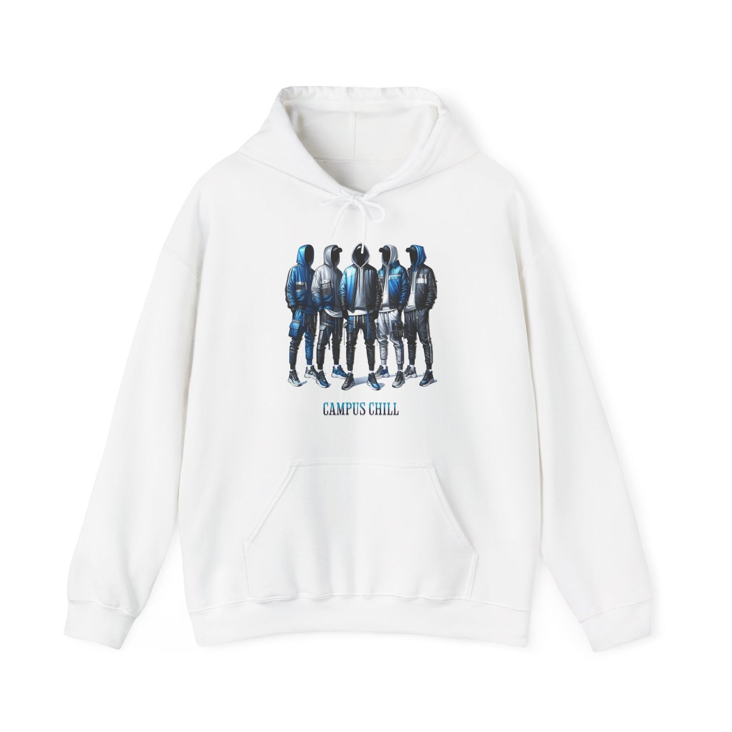 Campus Chill Hoodie – Cozy Campus Graphic Hoodie (Unisex, S–5XL) in white