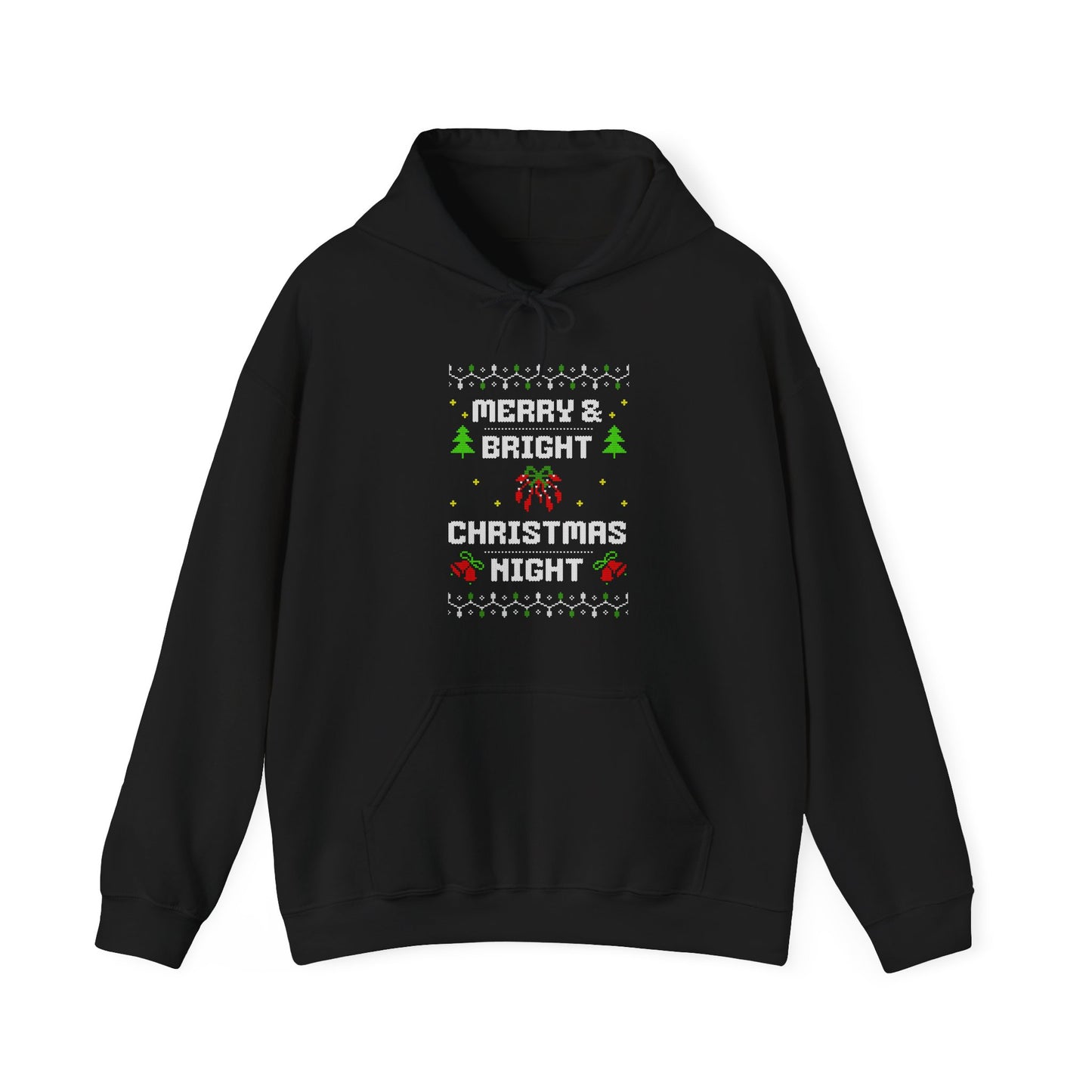 Merry & Bright Christmas Night Hoodie (Unisex S-5XL) in M