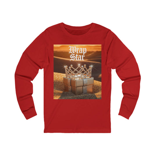 Wrap Star Holiday Long Sleeve Tee (Unisex S-2XL) in Red