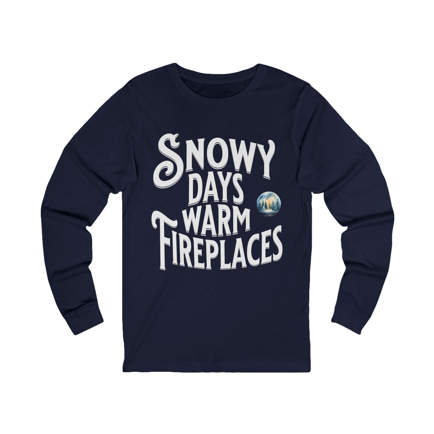 Cozy Snowy Days Long Sleeve Tee (Unisex S-2XL) in Cardinal