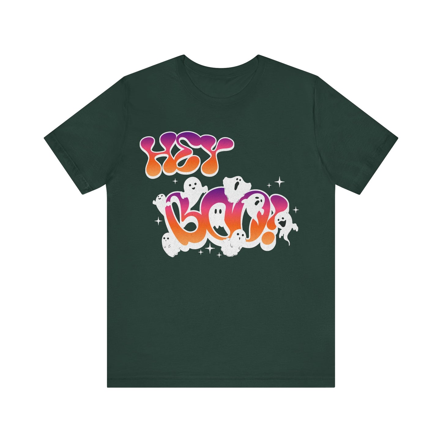Hey Boo Halloween Graphic Tee (Unisex S-3XL) in XL