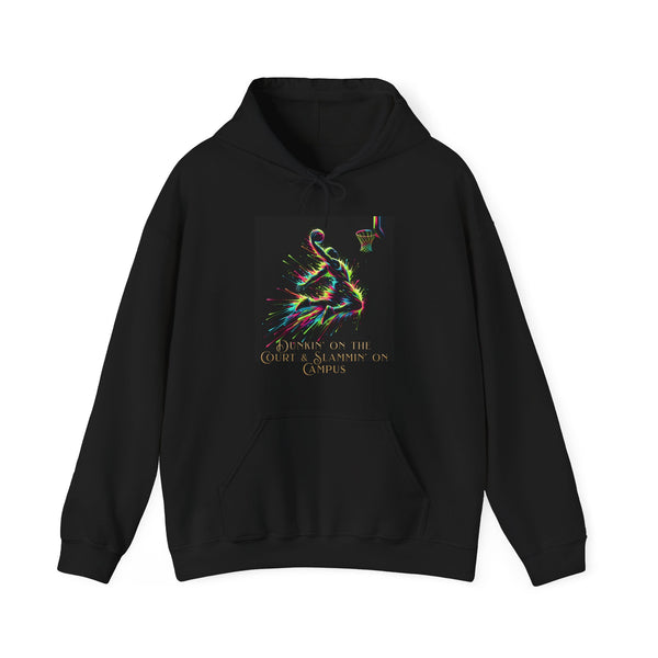 Electric Dunkin & Slammin – Athletic Basketball Hoodie (Unisex, S-5XL) in black