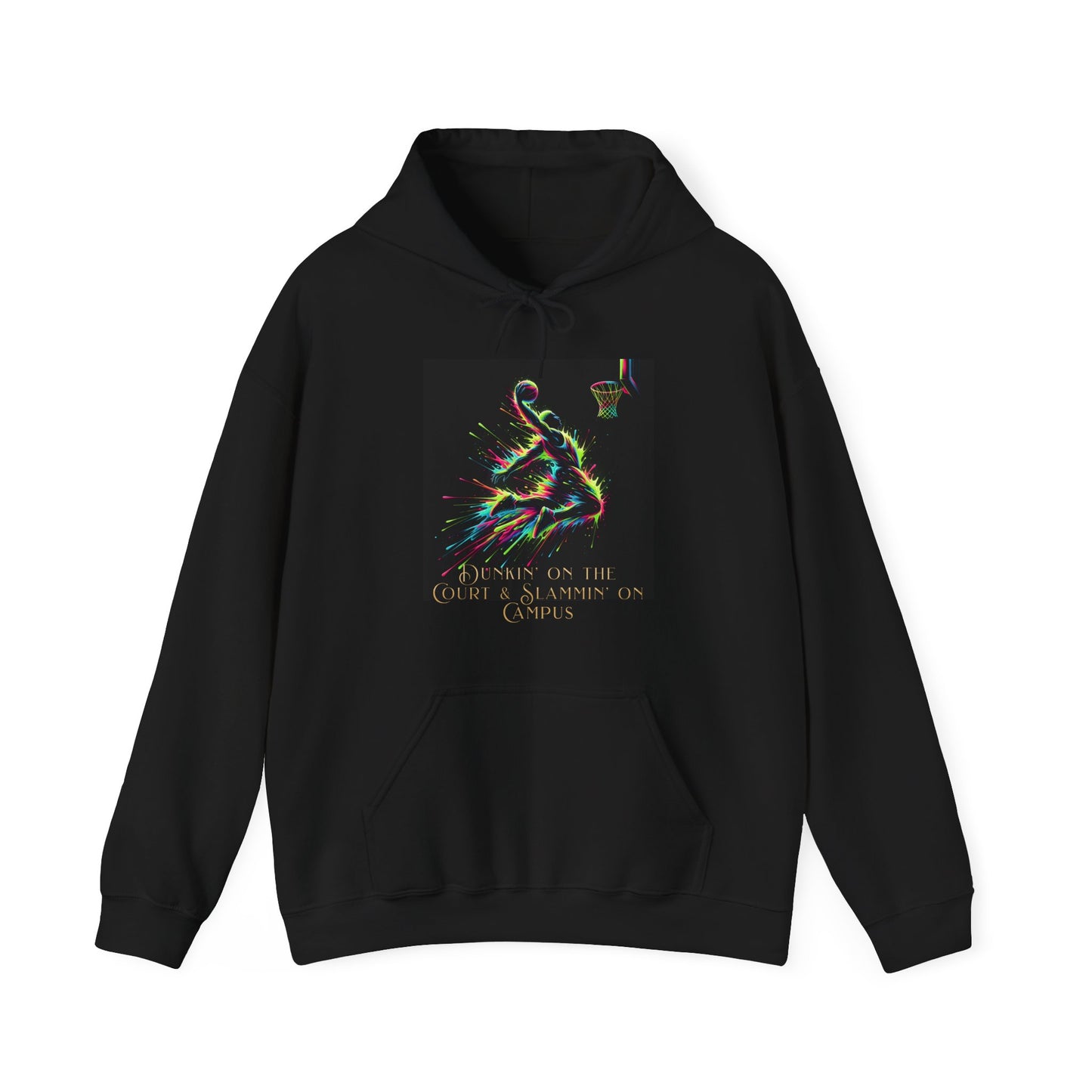 Electric Dunkin & Slammin – Athletic Basketball Hoodie (Unisex, S-5XL) in black