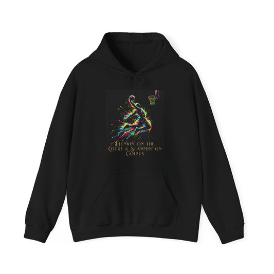 Electric Dunkin & Slammin – Athletic Basketball Hoodie (Unisex, S-5XL) in black