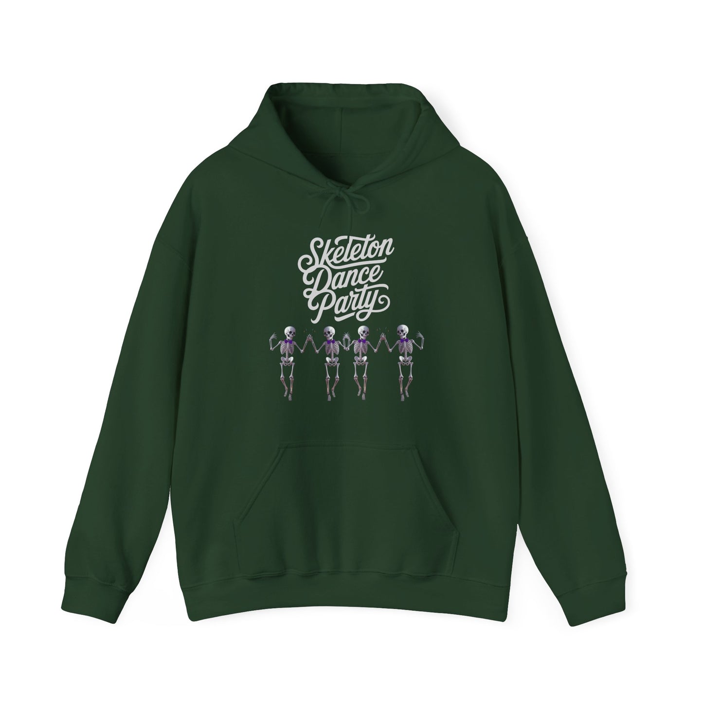 Halloween Dancing Skeleton Hoodie (Unisex S-5XL) in Forest Green