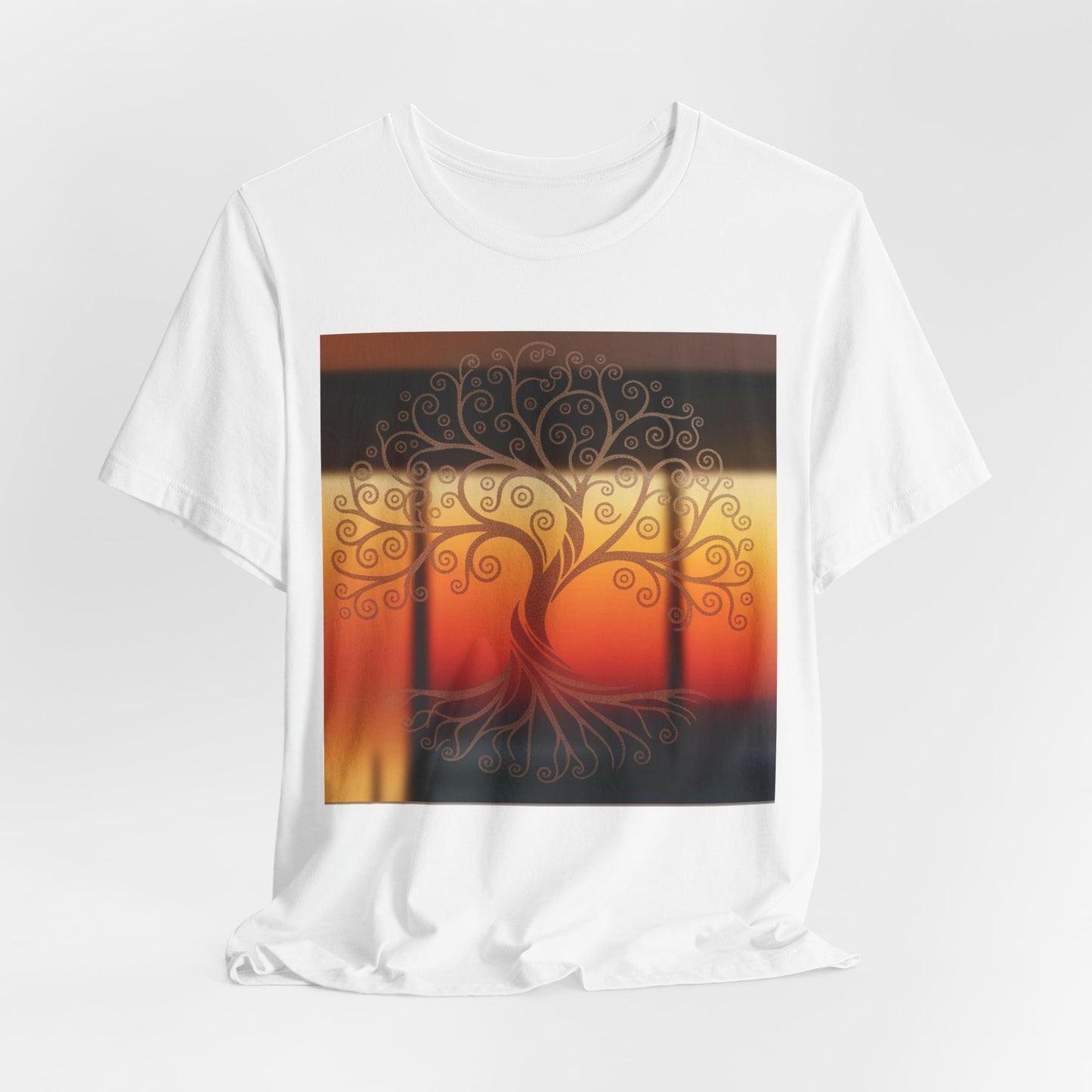 Living Meditation Tree – Autumn Aesthetic Graphic Tee (Unisex, S–3XL) in white