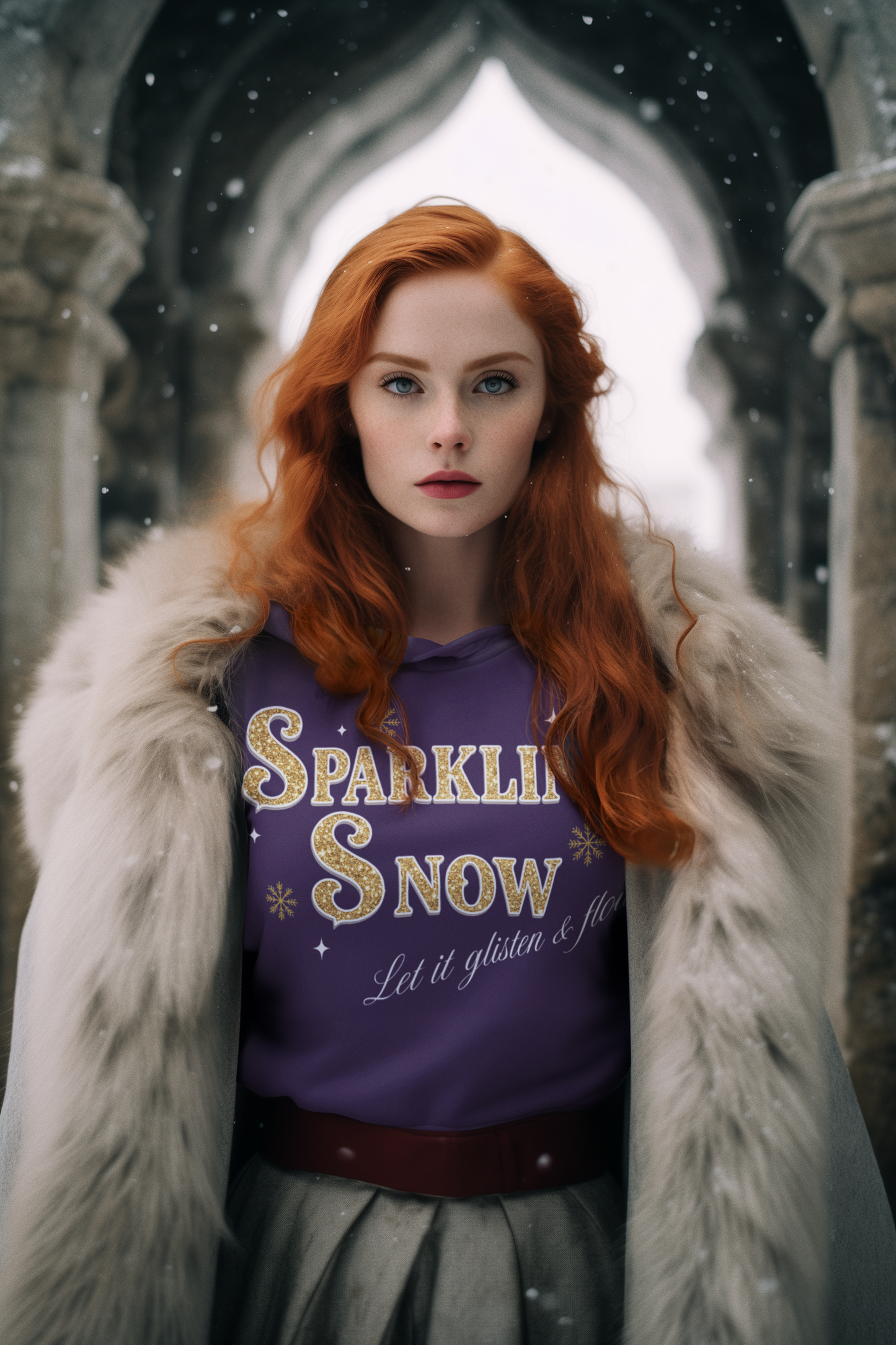 Sparkling Snow Winter Hoodie – Let It Glisten & Flow (Unisex S-5XL) in S