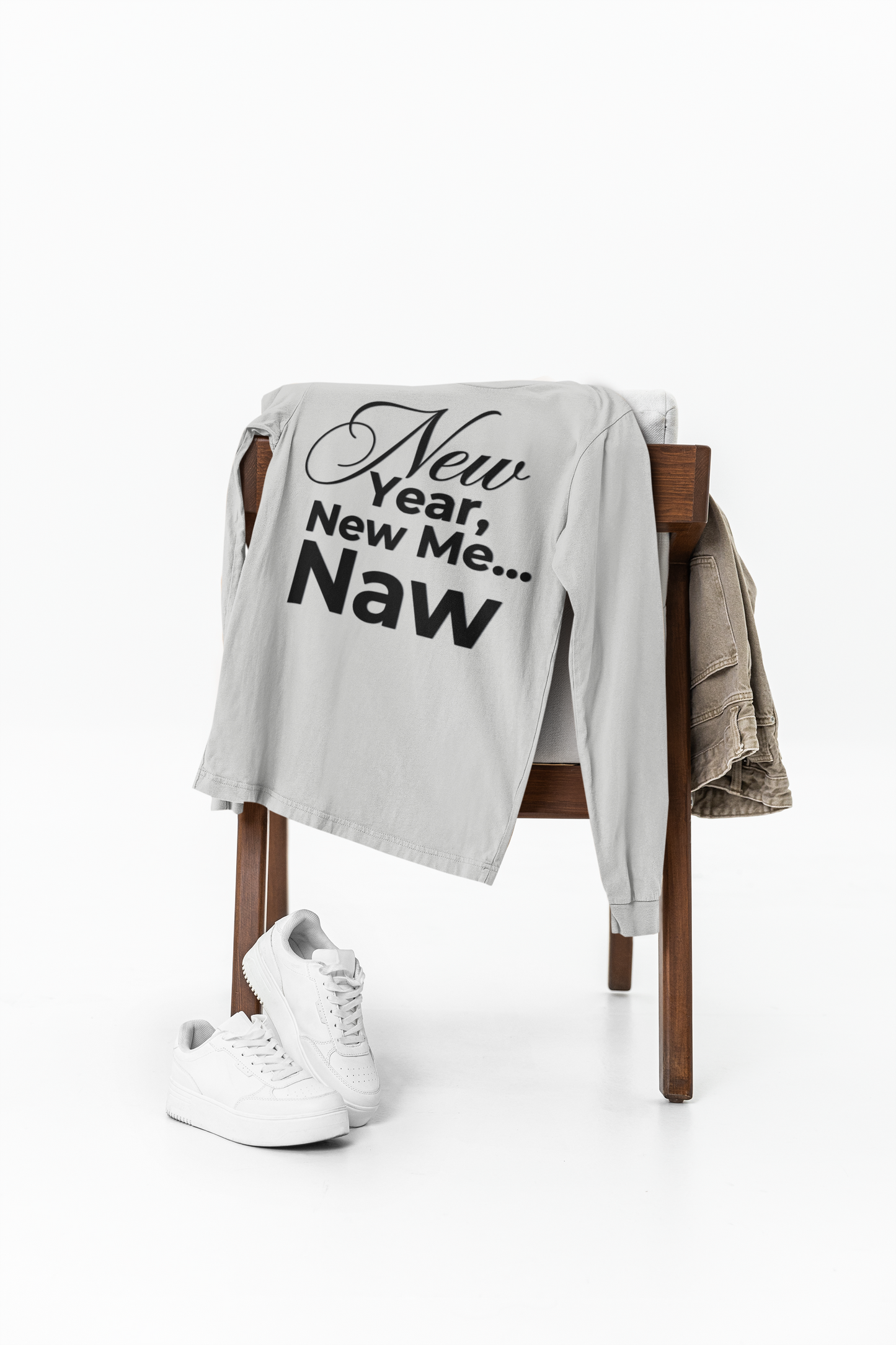 New Year New Me Naw Shirt in White