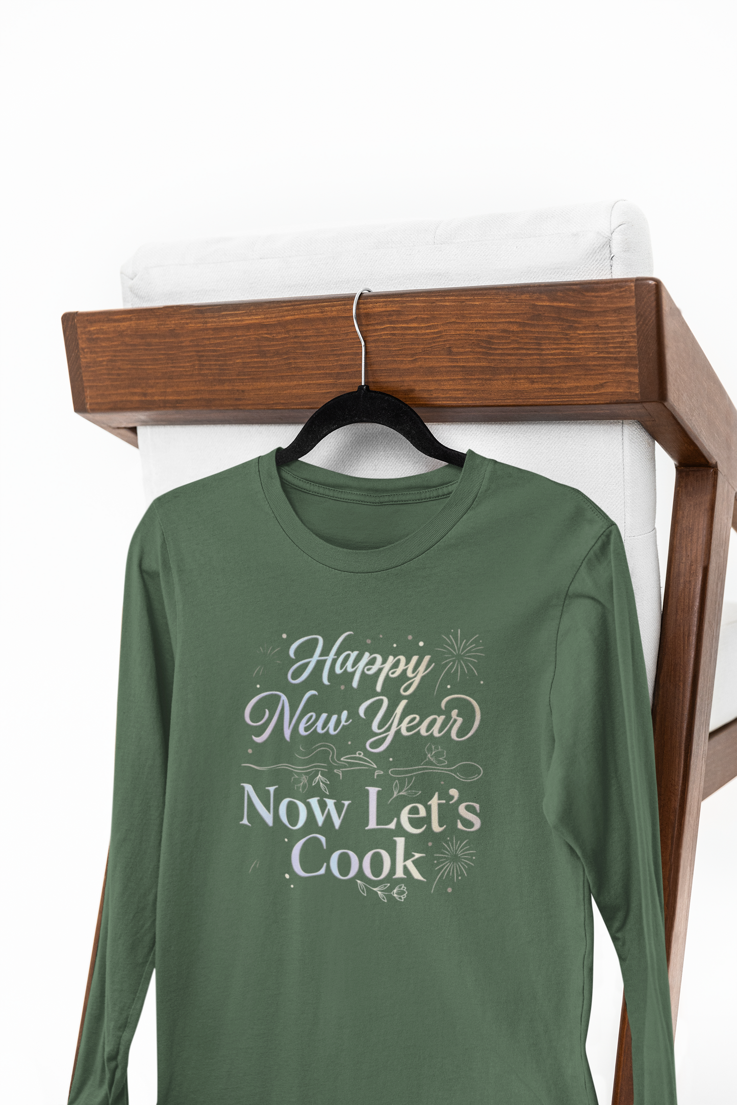 Happy New Year Now Let’s Cook Long Sleeve Tee in Black