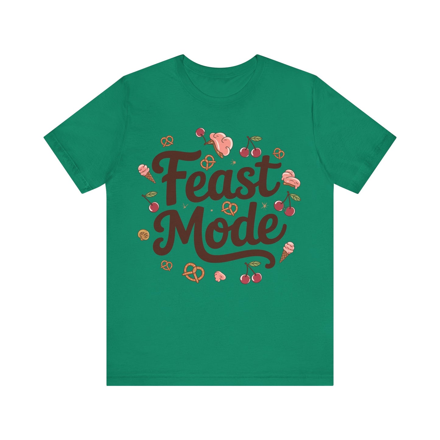 Feast Mode Activated Thanksgiving  Graphic Tee in kelly green