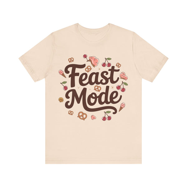 Feast Mode Activated Thanksgiving  Graphic Tee in soft cream