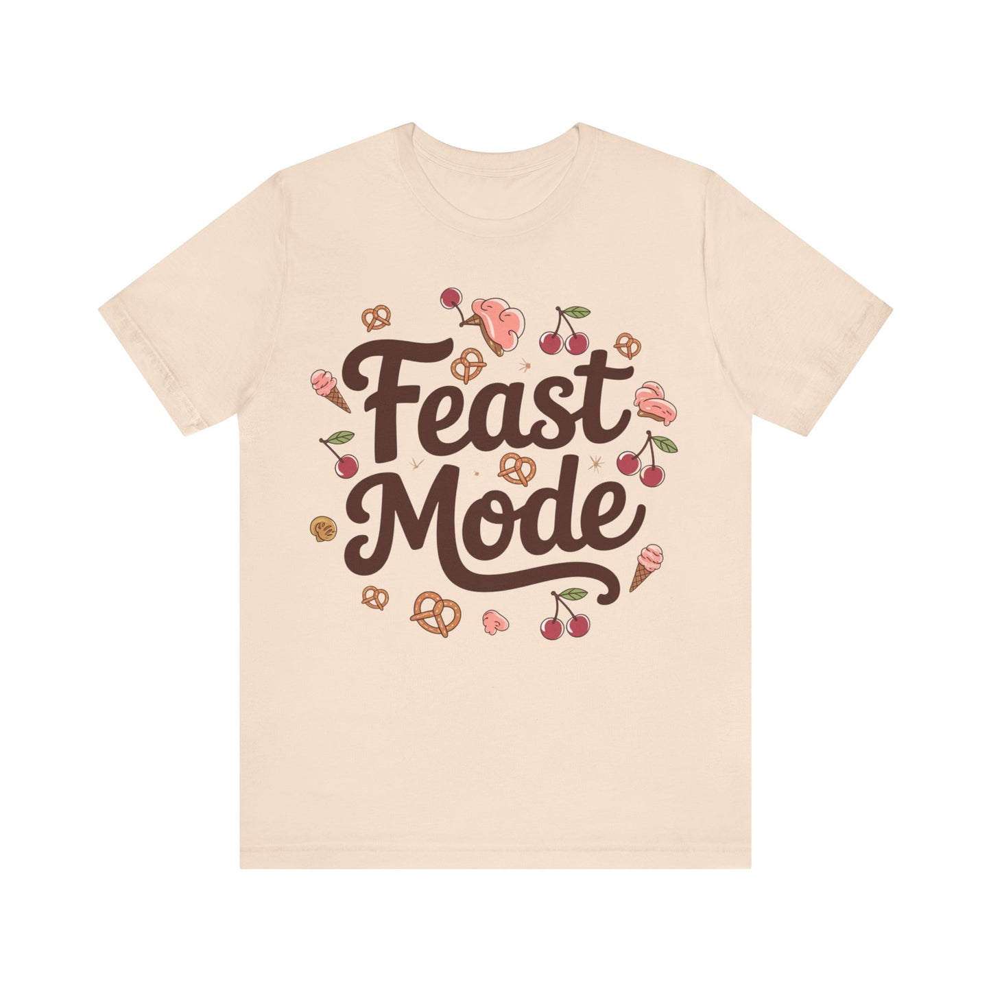 Feast Mode Activated Thanksgiving  Graphic Tee in soft cream