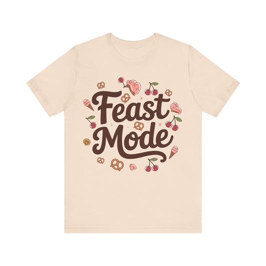 Feast Mode Activated Thanksgiving  Graphic Tee in soft cream