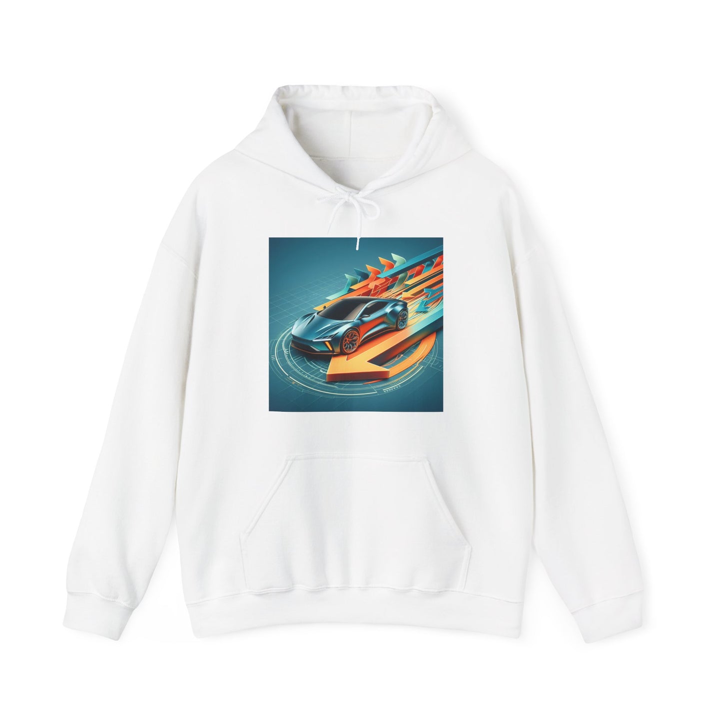 Let’s Ride – Automotive Graphic Hoodie (Unisex, S–5XL) in white