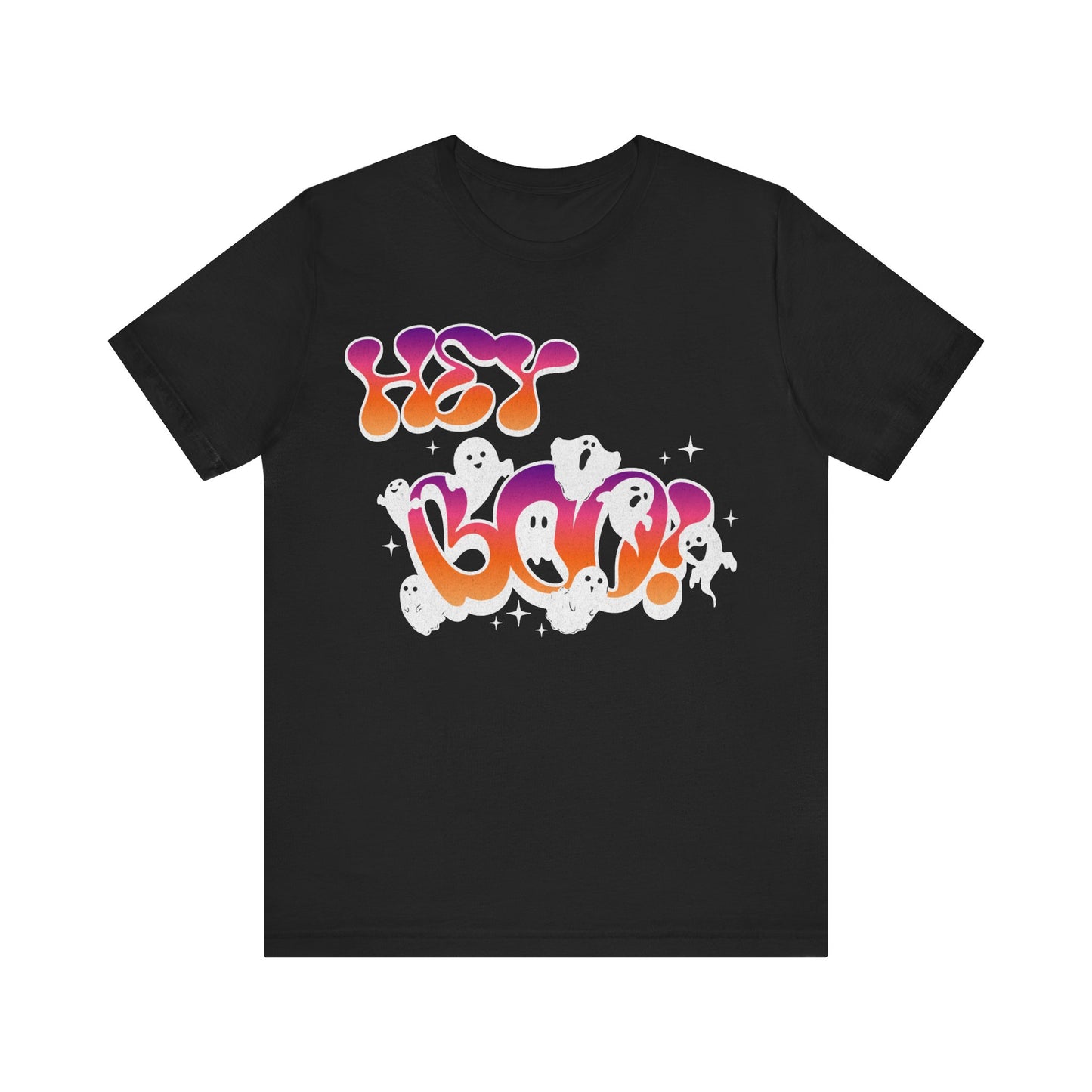 Hey Boo Halloween Graphic Tee (Unisex S-3XL) in L