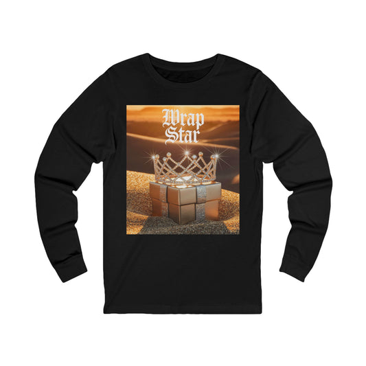 Wrap Star Holiday Long Sleeve Tee (Unisex S-2XL) in Black