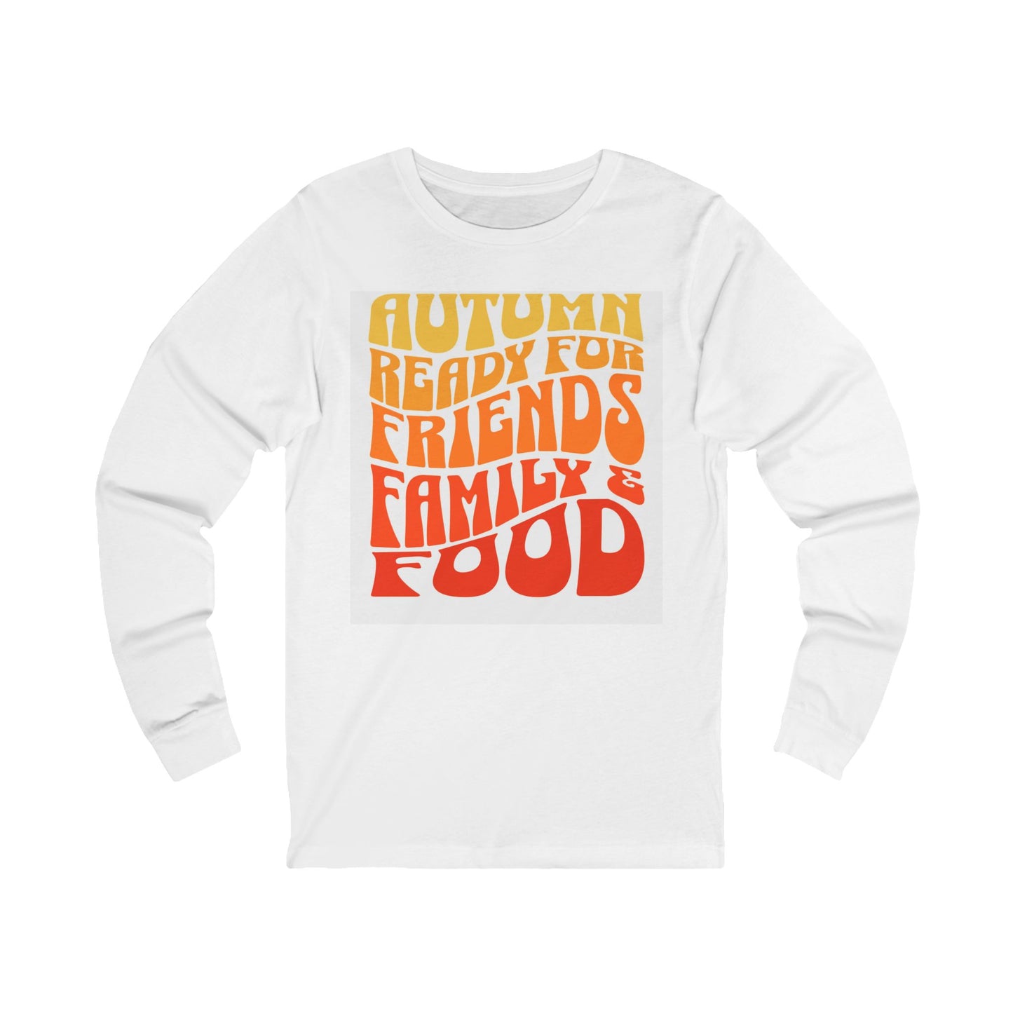 Autumn Vibes Jersey Long Sleeve Tee (Unisex S-2XL) in White