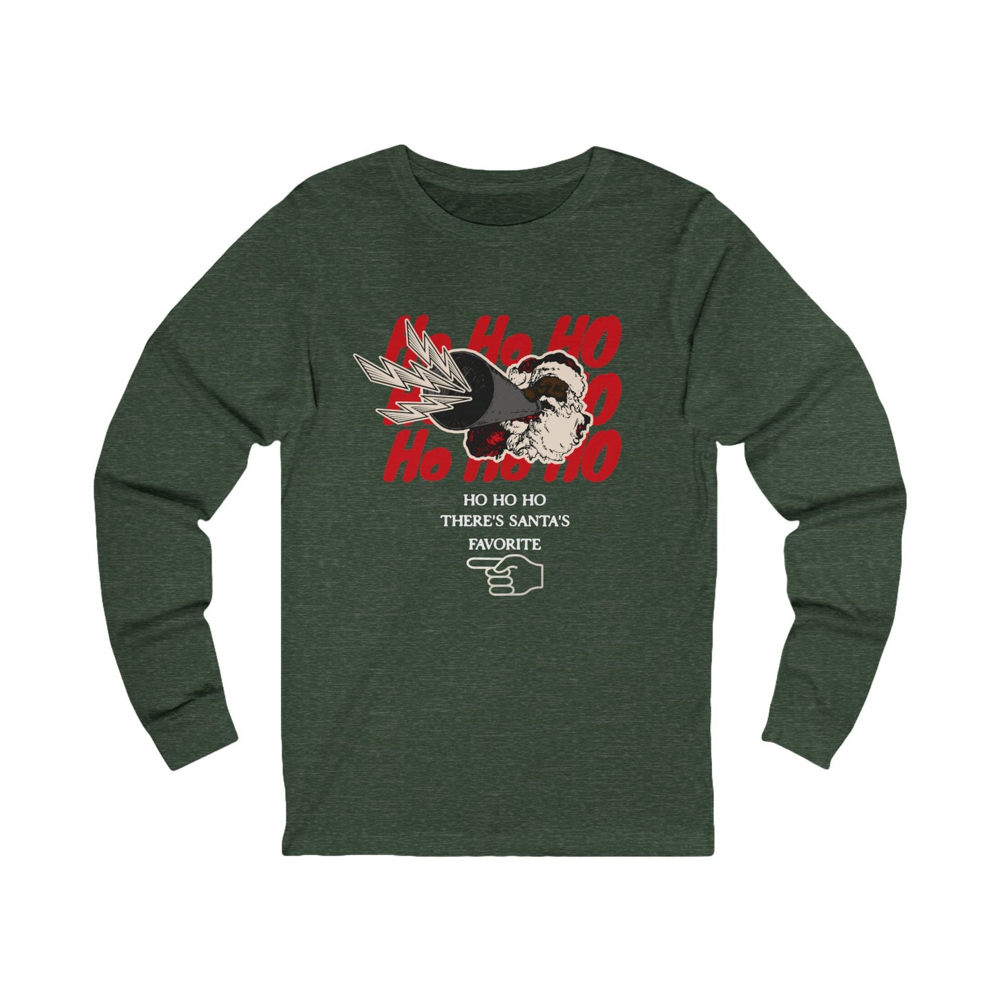 Santa's Favorite There Long-Sleeve Tee (Unisex S-2XL) in Asphalt
