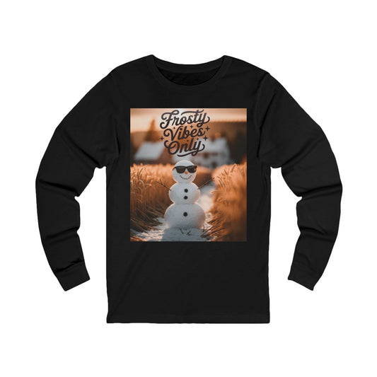 Frosty Vibes Only Long Sleeve Tee (Unisex S-2XL) in Black
