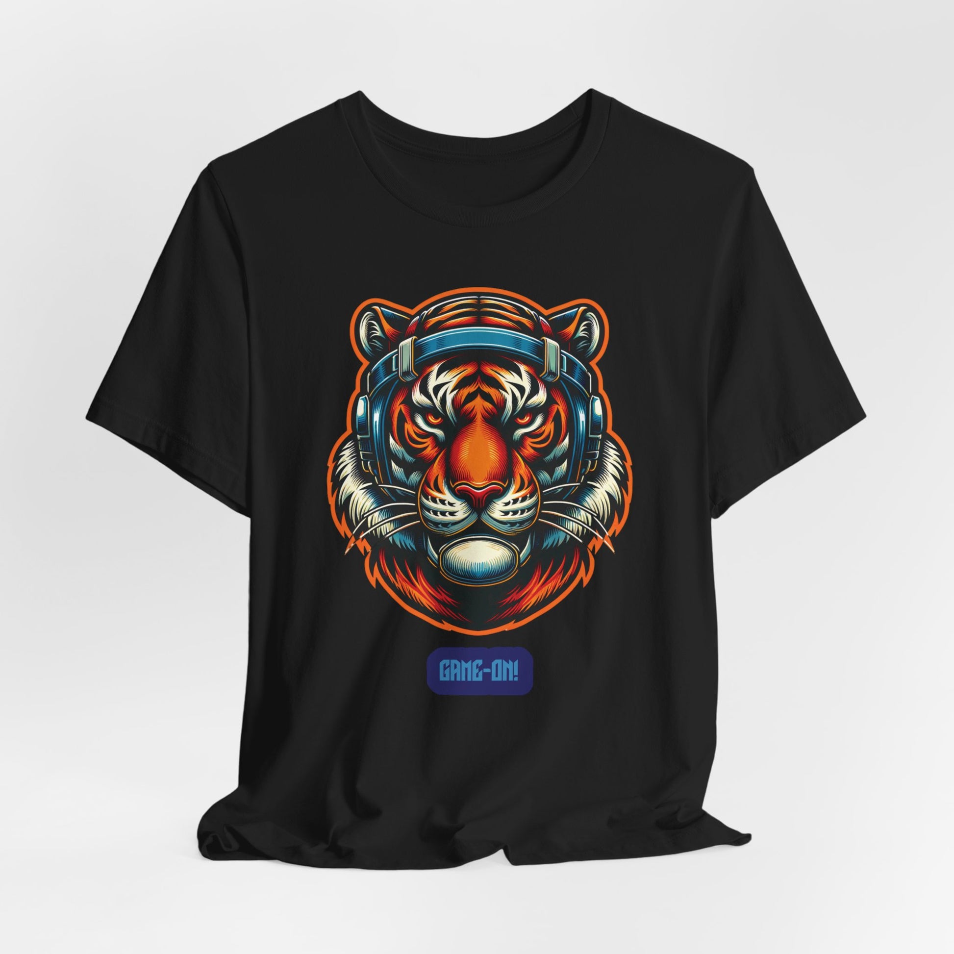 Focused Tiger – Motivational Gamer Graphic Tee (Unisex, S–5XL) in black