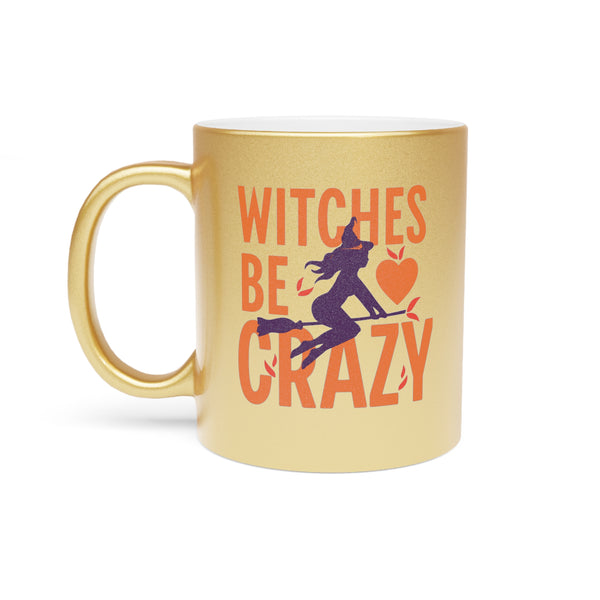 Witches Be Crazy Gold Mug, 11oz in Gold