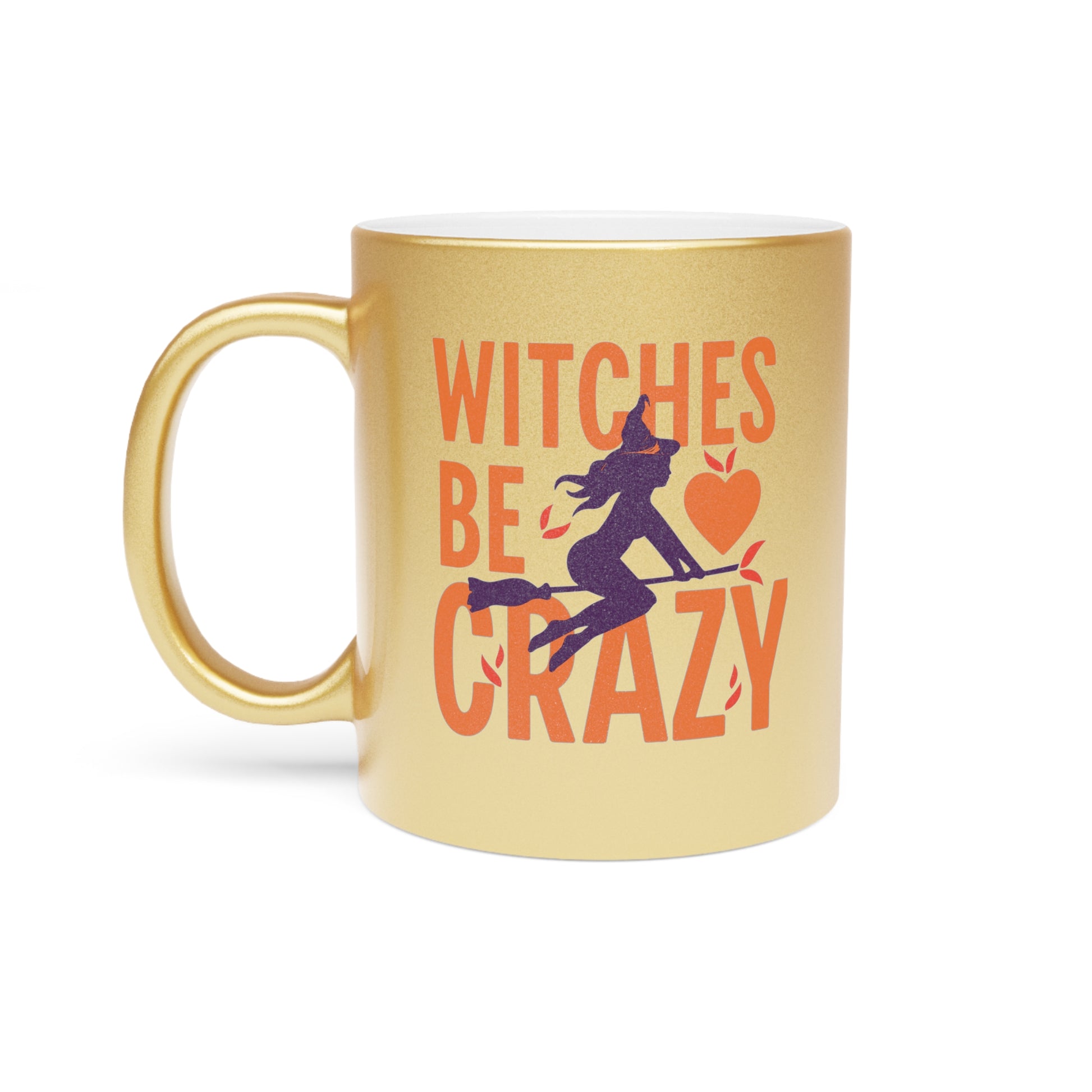 Witches Be Crazy Gold Mug, 11oz in Gold