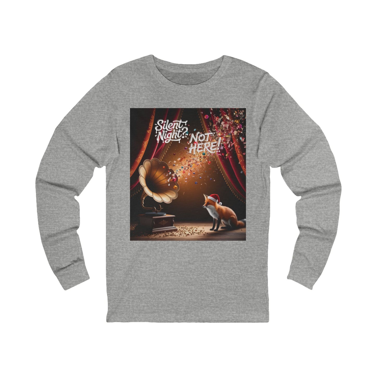 No Silent Nights Here Long Sleeve Tee (Unisex S-2XL) in Athletic Heather