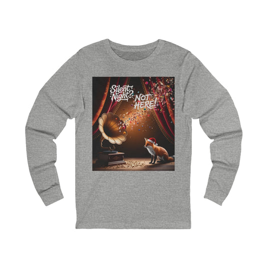 No Silent Nights Here Long Sleeve Tee (Unisex S-2XL) in Athletic Heather
