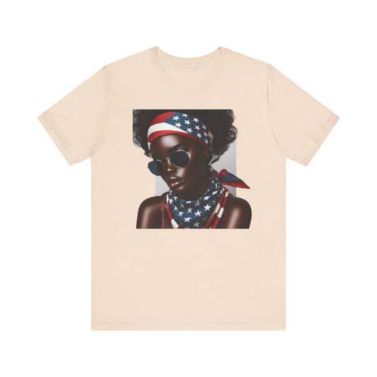 Summer Freedom patriotic graphic shirt cream color lifestyle design