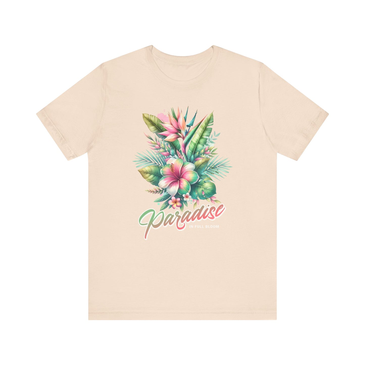 Tropical summer graphic shirt in cream with beach design