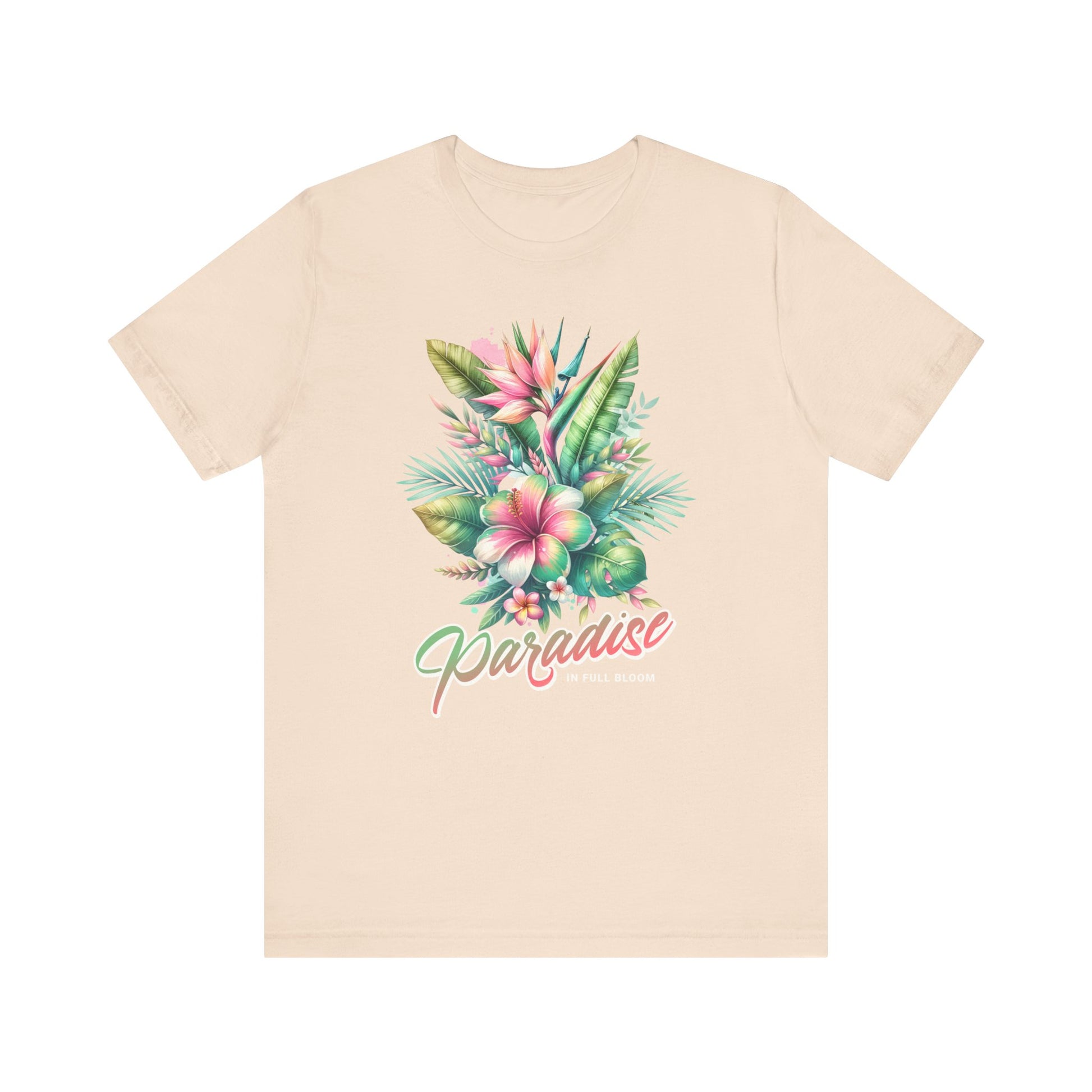 Tropical summer graphic shirt in cream with beach design